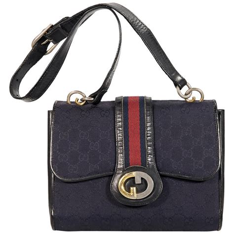 gucci vintage navy|vintage gucci handbags.